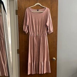 Ann Taylor Dusty Rose Midi Dress